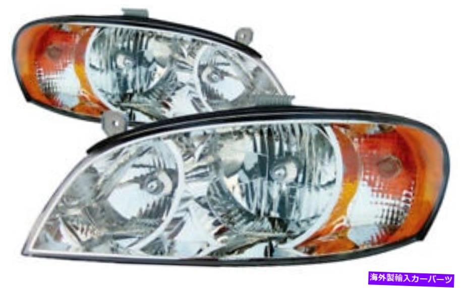 USヘッドライト 2002年2003年のKIAスペクトルヘッドライトペアセット For 2002 2003 2004 Kia Spectra Headlights Pair Set【並行輸入品】