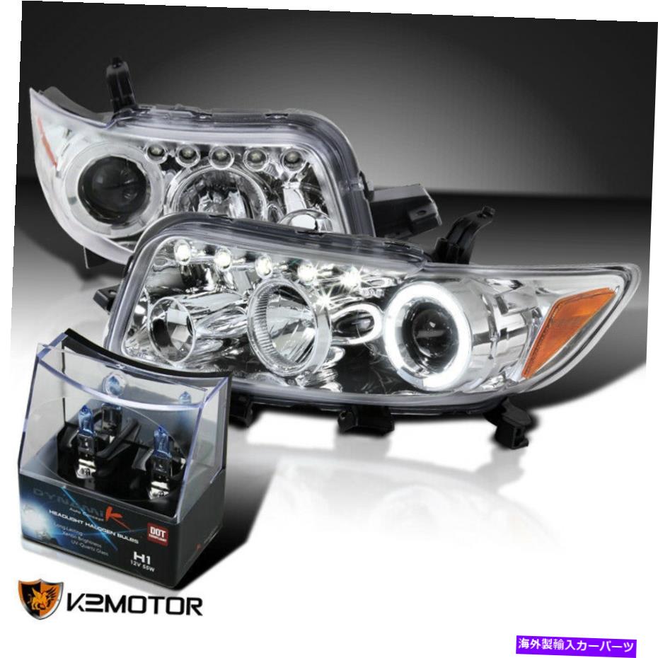 USヘッドライト 2008-2010 SCION XBクリアレンズLED HALOプロジェクターヘッドライト+ H1ハロゲン電球 For 2008-2010 Scion xB Clear Lens LED Halo Projector Headlights+H1 Halogen Bulbs【並行輸入品】