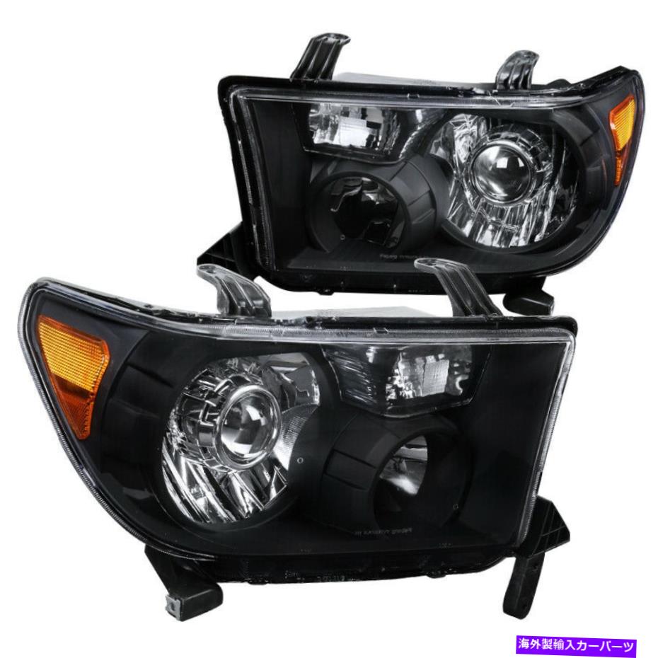 USヘッドライト トヨタツンドラセコイアブラックプロジェクターヘッドライトレトロスタイルヘッドランプ For Toyota Tundra Sequoia Black Projector Headlights Retro Style Head Lamps【並行輸入品】
