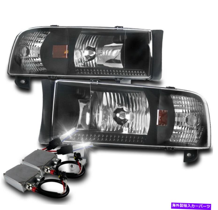 USヘッドライト 1994-2001 RAM 1500 2500 2500 3500ブラックセットクリスタルヘッドライトランプ+ 50W 6K HID FOR 1994-2001 RAM 1500 2500 3500 BLACK SET CRYSTAL HEAD LIGHTS LAMP+50W 6K HID【並行輸入品】