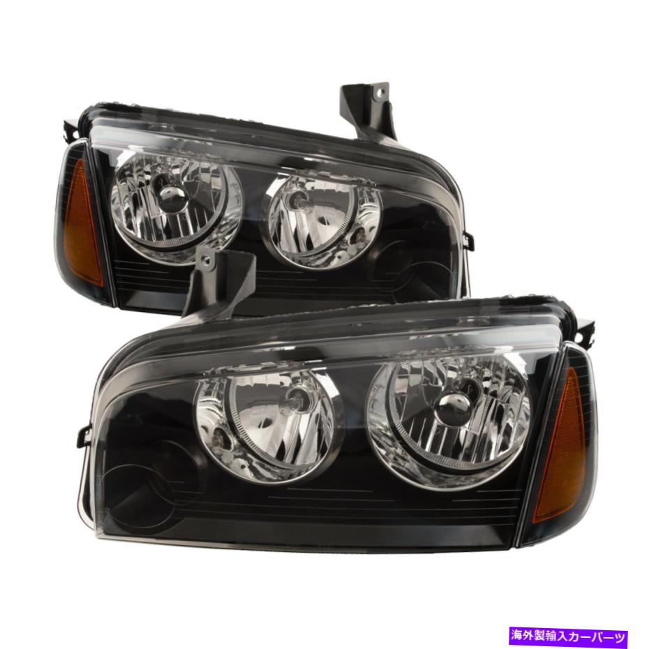 USヘッドライト フィット07-10ダッジ充電器黒性能レンズハロゲンヘッドライト4ピースセット Fits 07-10 Dodge Charger Black Performance Lens Halogen Headlight 4 Piece Set【並行輸入品】|Us Custom Parts Shop USDM