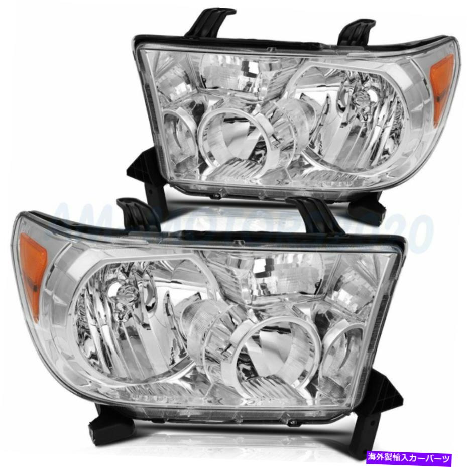 USヘッドライト FITS 2008-2017トヨタセコイアヘッドライトアセンブリランプペアコーナー交換 Fits 2008-2017 Toyota Sequoia Headlights Assembly Lamps Pair Corner Replacement【並行輸入品】