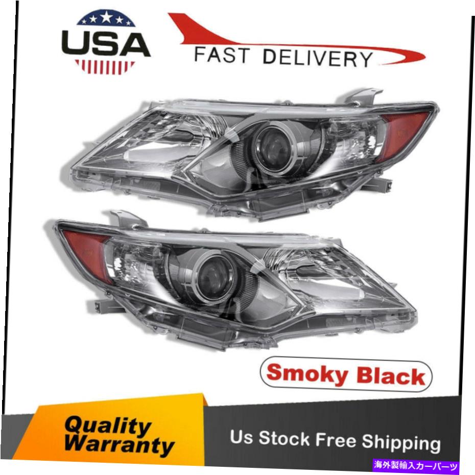USヘッドライト 新しいセットスモーキーブラックヘッドライトヘッドランプドライバー+ 2012-2014カムリー New Set Smoky Black Headlights Headlamps Driver+Passenger For 2012-2014 Camry【並行輸入品】