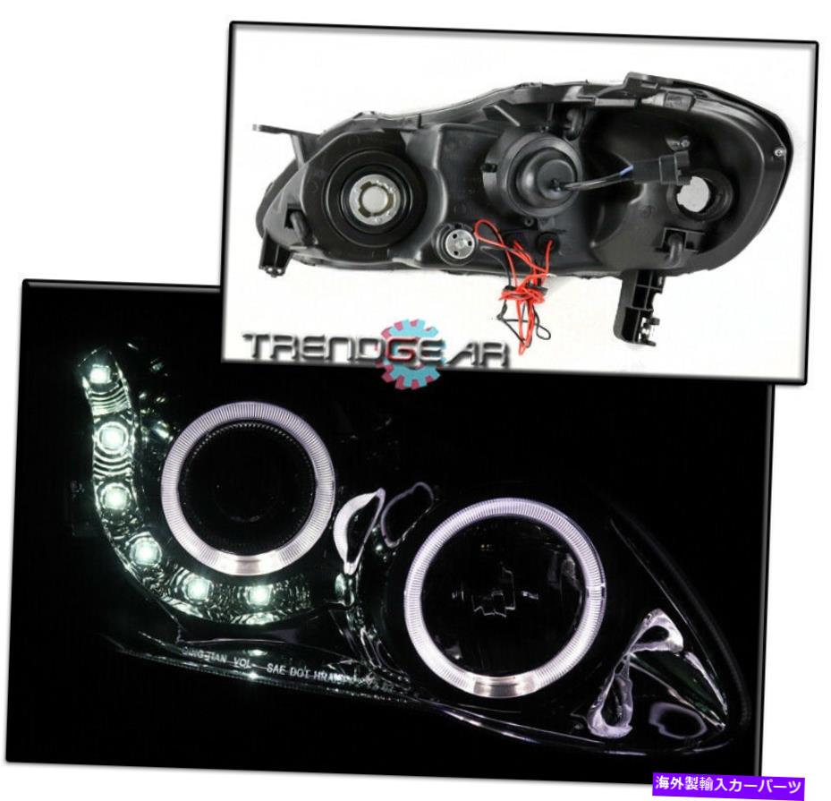 USヘッドライト 2003-2008トヨタカローラデュアルハローLEDクロムプロジェクターヘッドライト+バンパーDRL FOR 2003-2008 TOYOTA COROLLA DUAL HALO LED CHROME PROJECTOR HEADLIGHT+BUMPER DRL【並行輸入品】