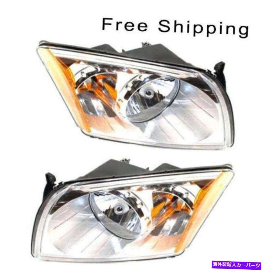 USヘッドライト ハロゲンヘッドランプアセンブリセット2 LH＆RHサイドフィット2007-2012 Dodge Caliber Halogen Head Lamp Assembly Set of 2 LH & RH Side Fits 2007-2012 Dodge Caliber【並行輸入品】