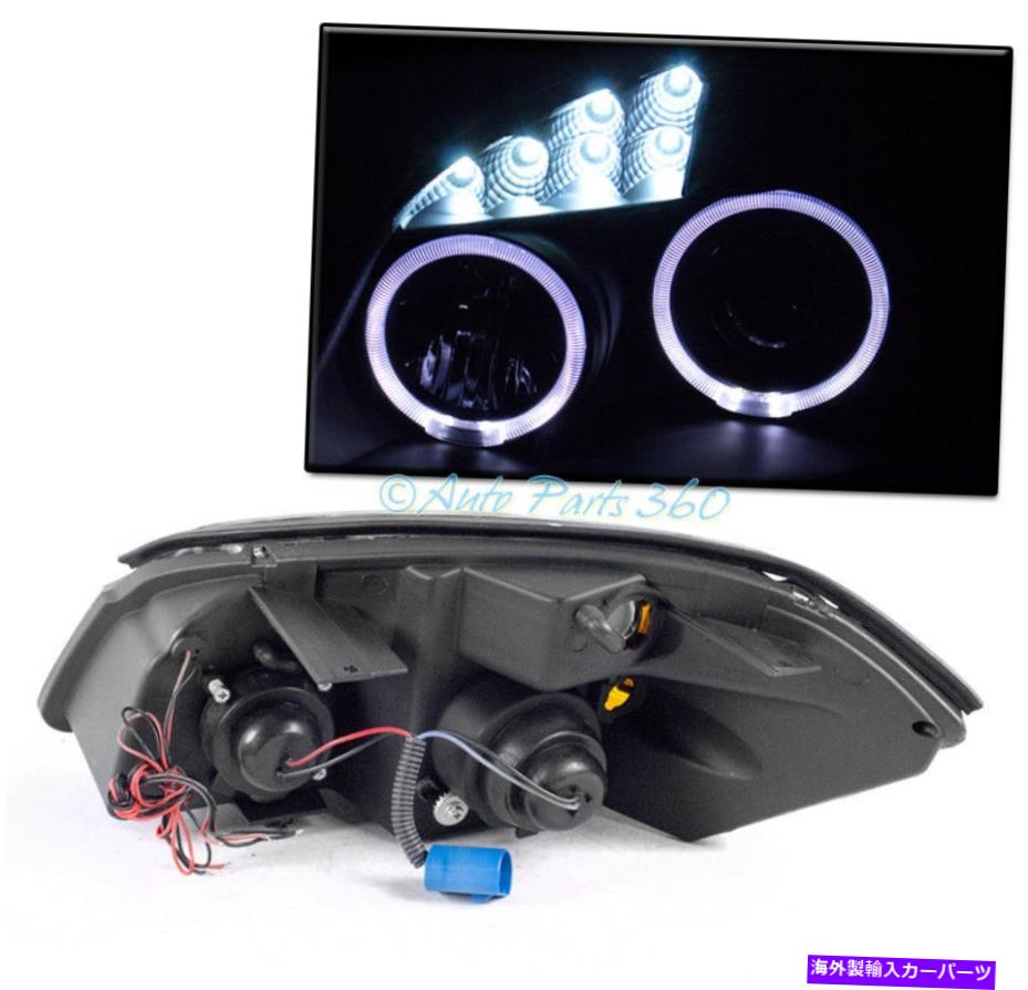 USヘッドライト 05~10シボレーコバルトハローLEDブラックプロジェクターヘッドライトヘッドランプW /バンパーDRL FOR 05-10 CHEVY COBALT HALO LED BLACK PROJECTOR HEADLIGHTS HEADLAMP W/BUMPER DRL【並行輸入品】
