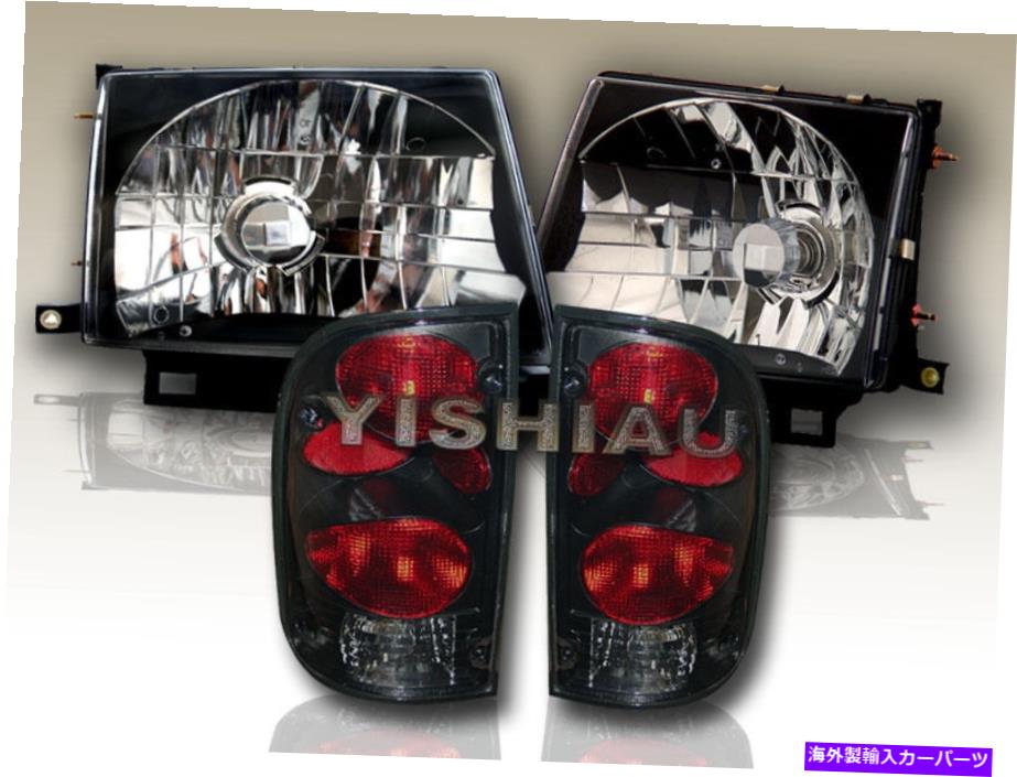 USヘッドライト 97-00トヨタタコマ2WD 98-00 4WDブラックヘッドライト＆ダークスモークテールライト 97-00 Toyota Tacoma 2WD 98-00 4WD Black Headlights & Dark Smoke Tail Lights【並行輸入品】