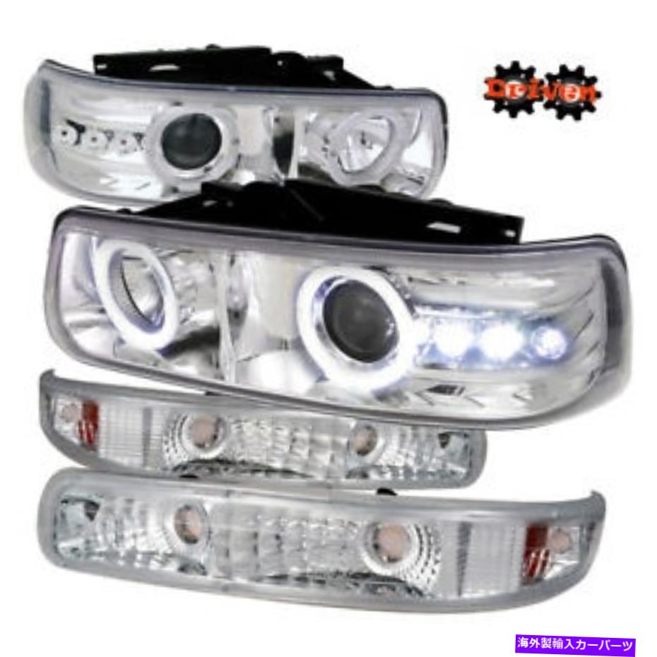 USヘッドライト 99-02 Silverado 00-05郊外のタホプロジェクタークロムヘッドライト+ターン信号 99-02 Silverado 00-05 Suburban Tahoe Projector Chrome Headlights +Turn Signal【並行輸入品】