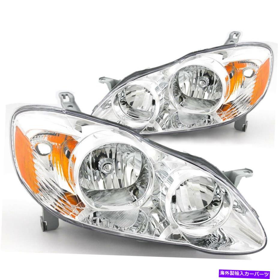 USヘッドライト 2003~2008トヨタカローラのための左+右側の反射ヘッドライトヘッドランプ Pair Left+Right Side Reflector Headlights Headlamp For 2003-2008 Toyota Corolla【並行輸入品】