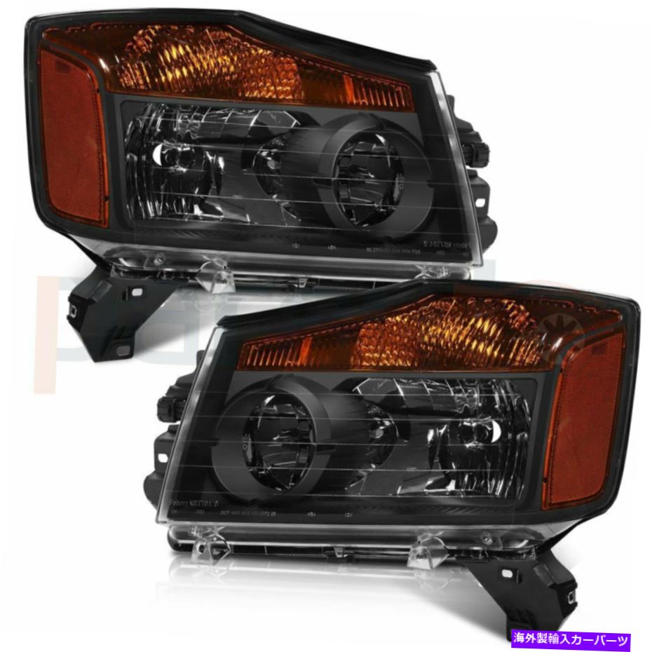 USヘッドライト ヘッドライトアセンブリは日産タイタン2004-2015 1ペアフロントライトヘッドランプ Headlights Assembly Fits Nissan Titan 2004-2015 One Pair Front Light Headlamps【並行輸入品】