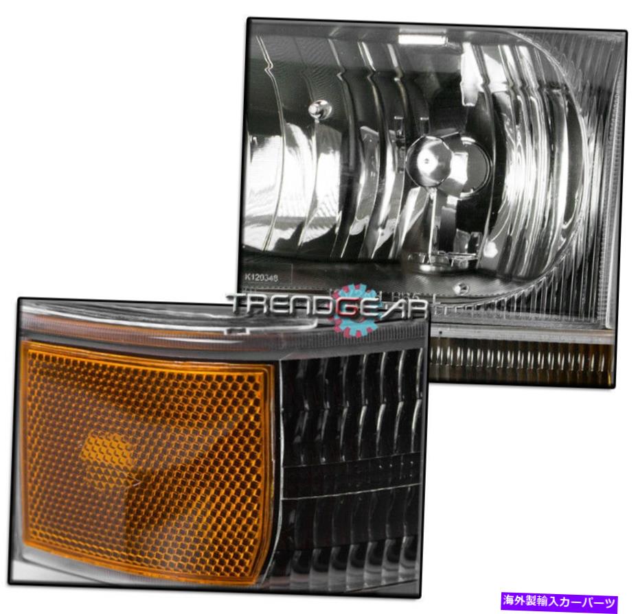 USヘッドライト 99-04フォードF-250 F-350 F-450 SUPERDUTYエクスカーションブラックヘッドライトW / BLUE DRL LED 99-04 FORD F-250 F-350 F-450 SUPERDUTY EXCURSION BLACK HEAD LIGHT W/BLUE DRL LED【並行輸入品】