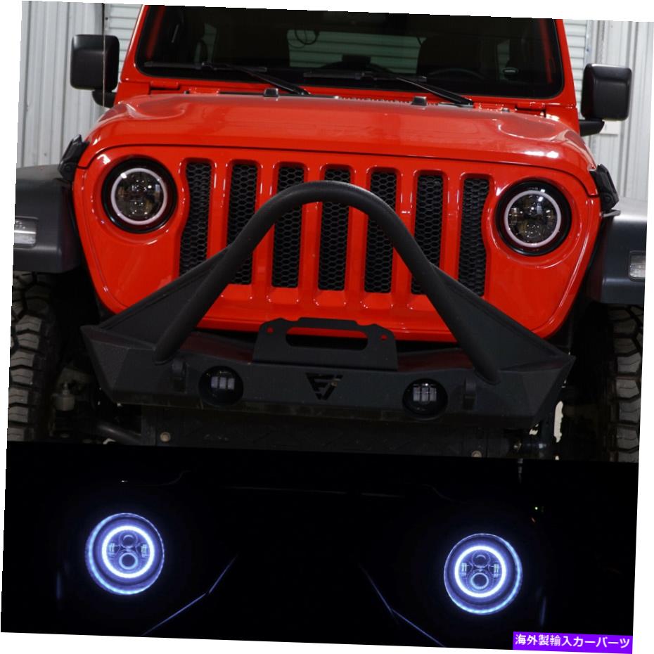 USヘッドライト Jeep Wrangler JLU JLU Gladiator 2018のためのHaloとPro LEDのヘッドライトのアップグレード Pro LED Headlight Upgrade with Halo for Jeep Wrangler JL JLU Gladiator 2018 2019【並行輸入品】
