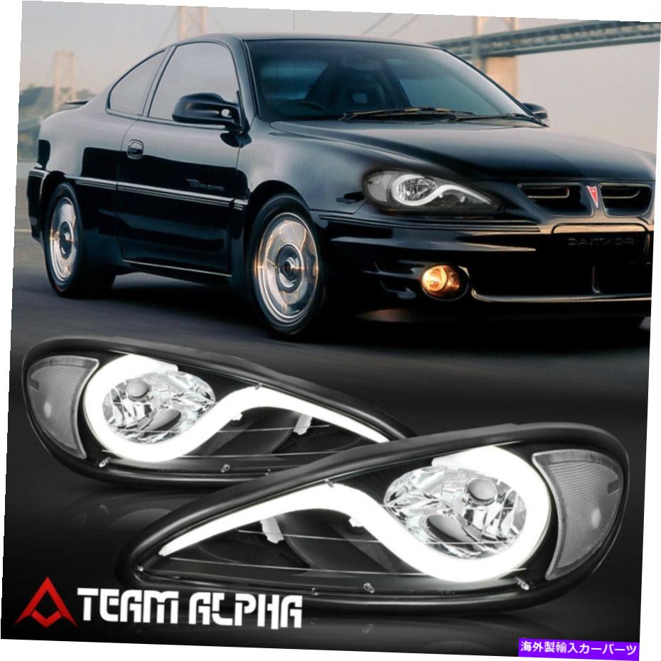 USヘッドライト フィット1999-2005 Pontiac Grand AM {LEDバーDRL}ブラック/クリアコーナーヘッドライトランプ Fits 1999-2005 Pontiac Grand Am {LED BAR DRL} Black/Clear Corner Headlight Lamp【並行輸入品】 45,080円
