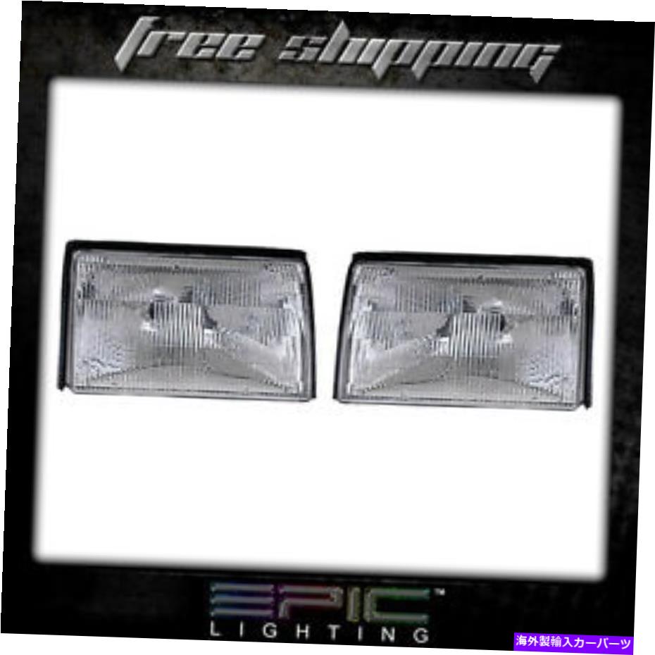 USヘッドライト フィット1987-93フォードマスタングヘッドライトヘッドランプペア左右セット Fits 1987-93 Ford Mustang Headlights Headlamps Pair Left Right Set【並行輸入品】