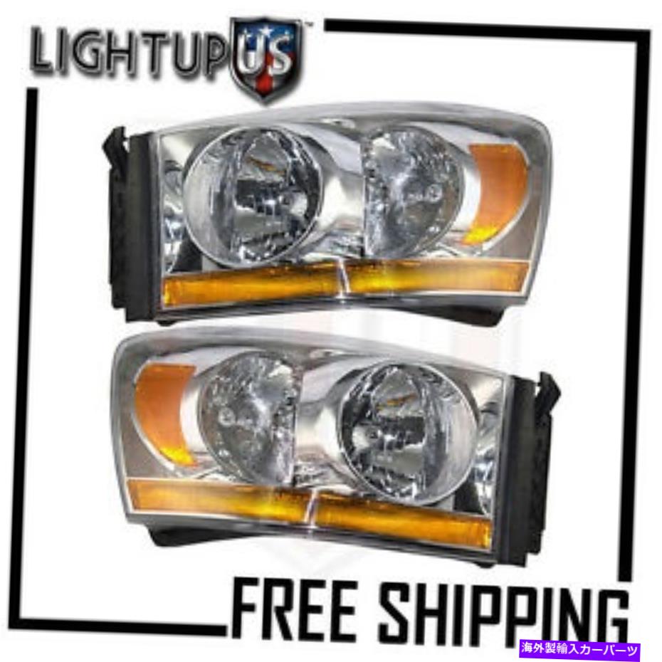 USヘッドライト ヘッドライトヘッドランプペア左右のセット06-08 Dodge RAM 1500 2500 3500 Headlights Headlamps Pair Left right set for 06-08 Dodge Ram 1500 2500 3500【並行輸入品】
