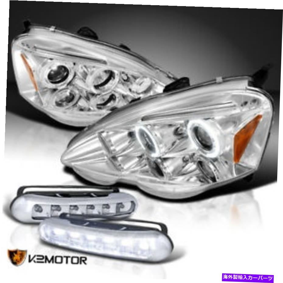 USヘッドライト 2002-2004 Acura RSX Haloクリスタルクリアプロジェクターヘッドライト+ LEDフォグランプ For 2002-2004 Acura RSX Halo Crystal Clear Projector Headlights+LED Fog Lamps【並行輸入品】|Us Custom Parts Shop USDM