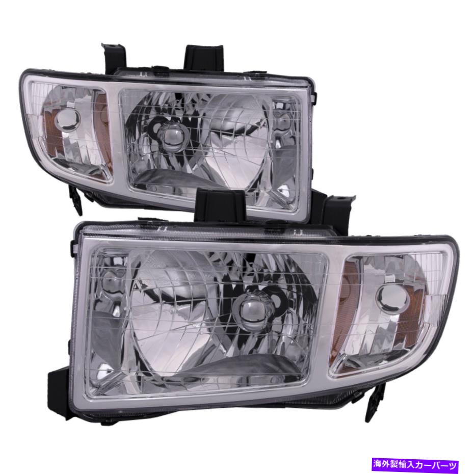 USヘッドライト ヘッドライトセットハロゲンクロームペアは2009-2014ホンダリッジラインに合っています Headlights Set Halogen Chrome Pair Fits 2009-2014 Honda Ridgeline【並行輸入品】 45,080円