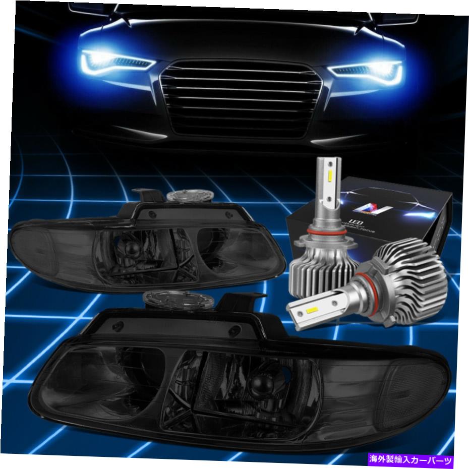 USヘッドライト フィット1996-1999クライスラータウンOEスタイルヘッドライトランプW / LEDキットスリムスタイルスモーク Fit 1996-1999 Chrysler Town OE Style Headlight Lamps w/LED Kit Slim Style Smoked【並行輸入品】｜Us Custom Parts Shop USDM