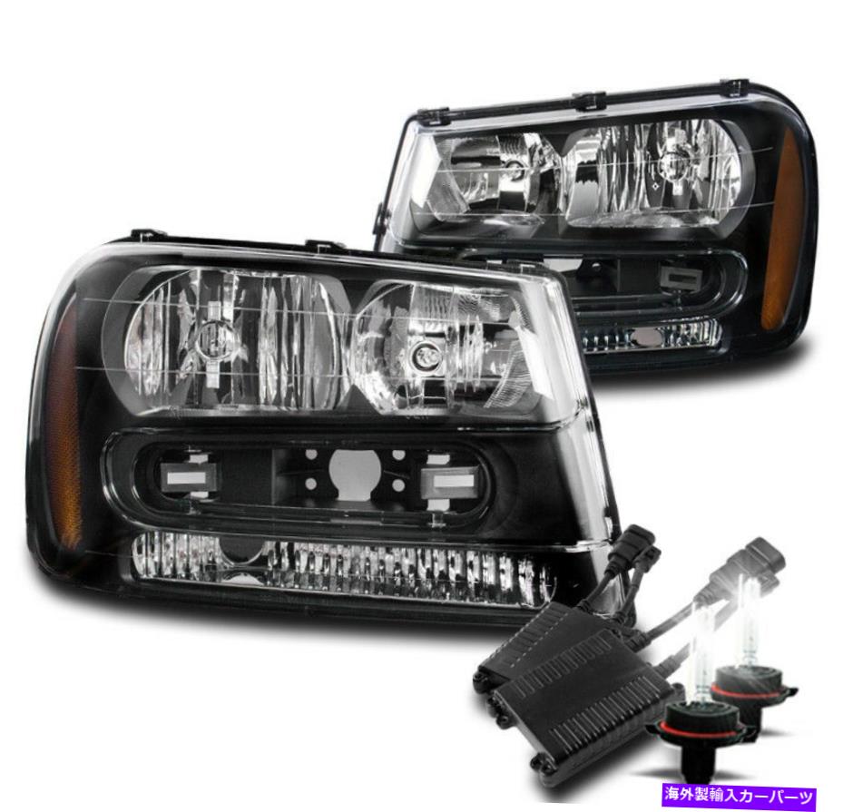 USヘッドライト 2002-2009 Chevy TrailblazerブラックセットヘッドライトランプW / 50W 6000K Xenon HID NEW 2002-2009 CHEVY TRAILBLAZER BLACK SET HEADLIGHTS LAMPS W/50W 6000K XENON HID NEW【並行輸入品】