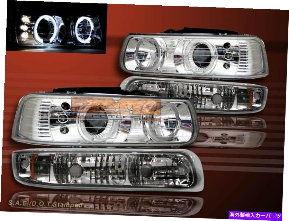 USヘッドライト 99-02 Chevy Silverado 00-06郊外/タホプロジェクトLEDヘッドライト+バンパーライト 99-02 CHEVY SILVERADO 00-06 SUBURBAN/TAHOE PROJECT LED HEADLIGHTS+BUMPER LIGHT【並行輸入品】