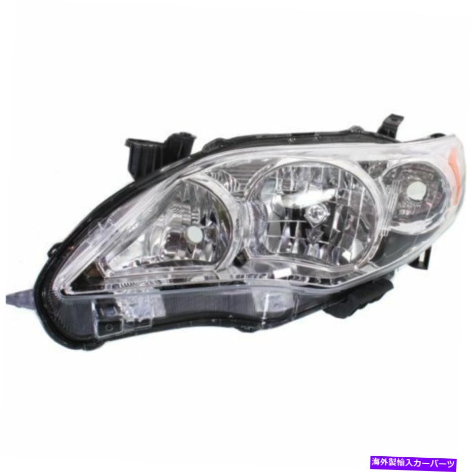 USヘッドライト Corolla 11-13、Capaドライバ側のヘッドライト、クリアレンズ。クロームインテリア For Corolla 11-13, CAPA Driver Side Headlight, Clear Lens; Chrome Interior【並行輸入品】