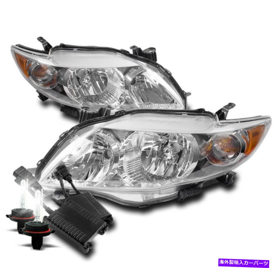 USヘッドライト Toyota 2009 2010 Corolla CELE XLE Chromeヘッドライトヘッドランプ+ 50W 8000K HID FOR TOYOTA 2009 2010 COROLLA CE LE XLE CHROME HEADLIGHTS HEADLAMP +50W 8000K HID【並行輸入品】