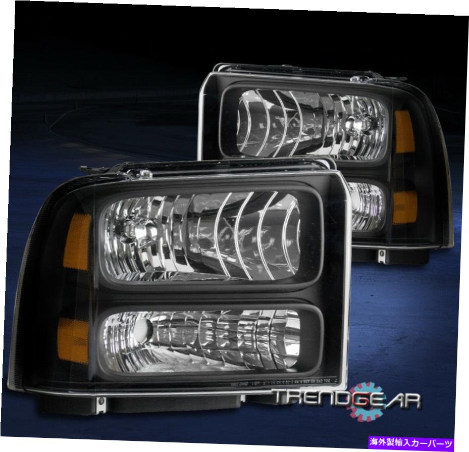 USヘッドライト 1999-2004フォードF-250 F-350超免税トラックヘッドライトヘッドランプブラック FOR 1999-2004 FORD F-250 F-350 SUPER DUTY PICKUP TRUCK HEADLIGHT HEADLAMP BLACK【並行輸入品】