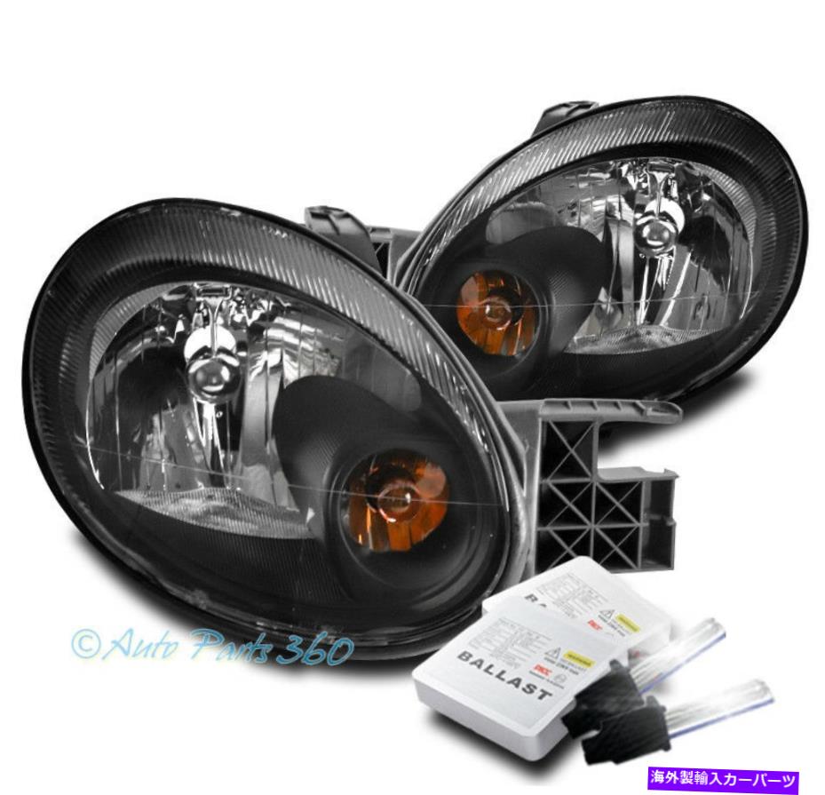 USヘッドライト 03 04 05 Dodge Neon Crystal Style Black Headlights Lamp W / 6KキセノンHIDペア FOR 03 04 05 DODGE NEON CRYSTAL STYLE BLACK HEADLIGHTS LAMP W/6K XENON HID PAIR【並行輸入品】
