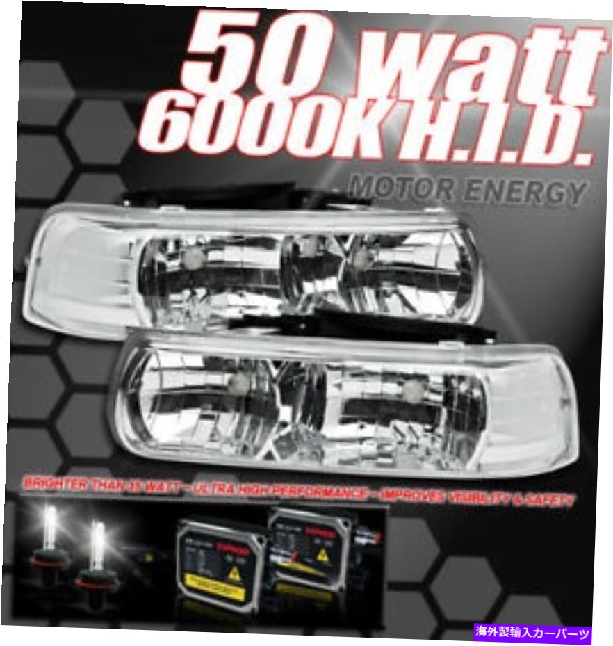 USヘッドライト 99-02 Silverado / 00-06 Tahoe / Suburban Crystal Headlight + HID 6000KランプピックアップSUV 99-02 SILVERADO/00-06 TAHOE/SUBURBAN CRYSTAL HEADLIGHT+HID 6000K LAMP PICKUP SUV【並行輸入品】