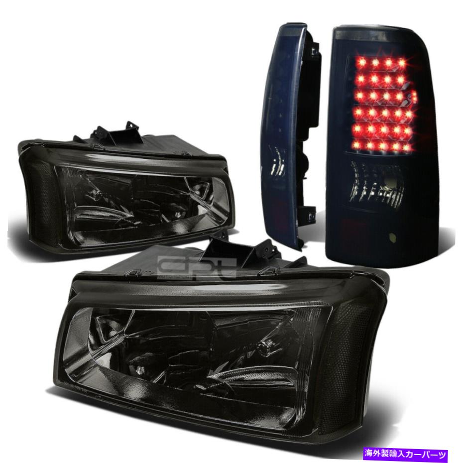 USヘッドライト 03-07 Silveradoスモーク+クリアコーナーヘッドライト+ブラック色合いLEDテールライト/ランプ FOR 03-07 SILVERADO SMOKED+CLEAR CORNER HEADLIGHT+BLACK TINT LED TAIL LIGHT/LAMP【並行輸入品】