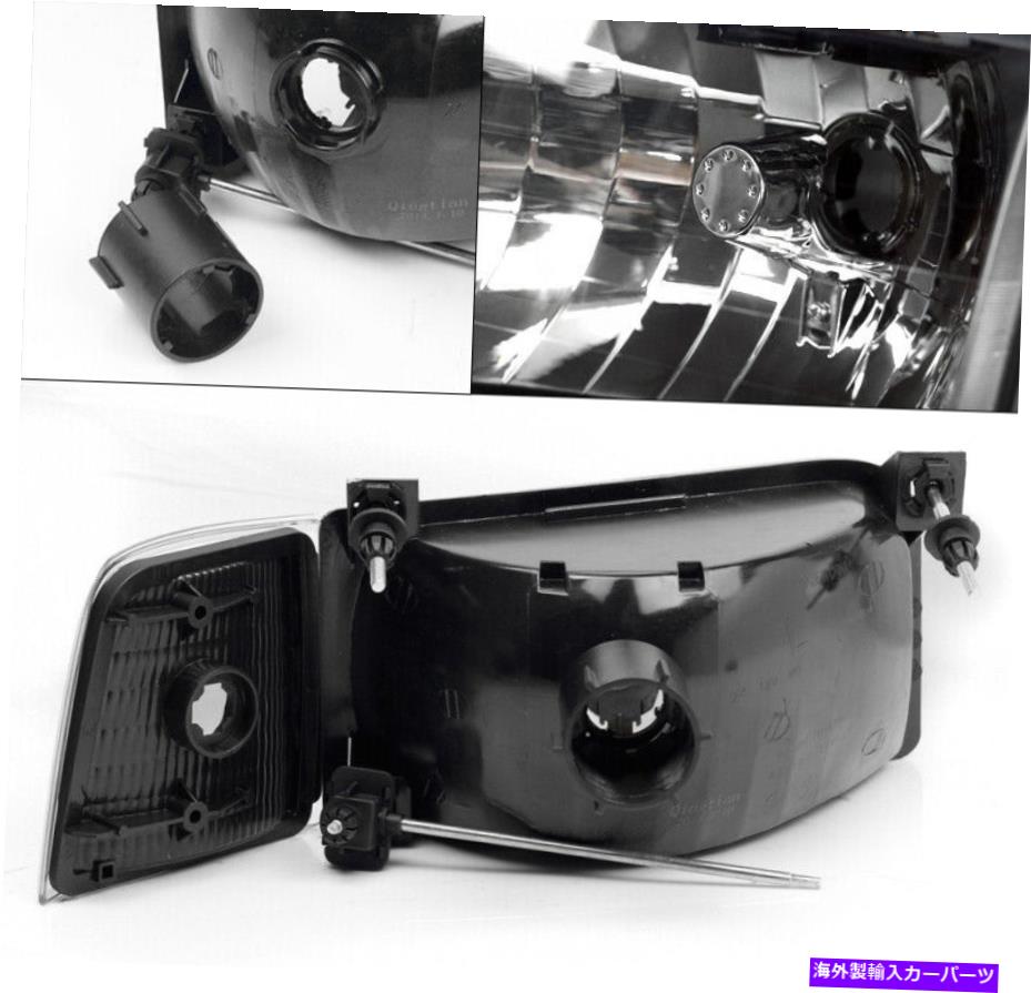 USヘッドライト 1992-1996ブロンコF150ブラック/アンバークリスタルヘッドライト+コーナー+バンパー+ LED DRL + 6K HID 1992-1996 BRONCO F150 BLACK/AMBER CRYSTAL HEADLIGHT+CORNER+BUMPER+LED DRL+6K HID【並行輸入品】