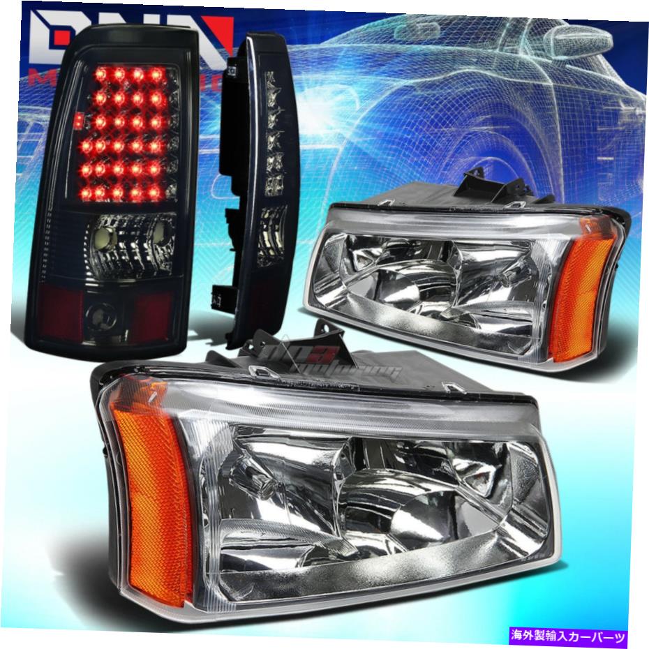 USヘッドライト 03-07シボリーSilveradoクロームクリスタルヘッドライト+コーナー+スモークLEDテールランプ FOR 03-07 CHEVY SILVERADO CHROME CRYSTAL HEADLIGHT+CORNER+SMOKED LED TAIL LAMP【並行輸入品】|Us Custom Parts Shop USDM