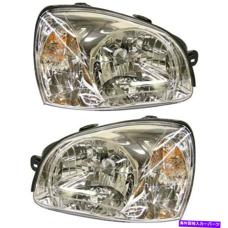 USヘッドライト Headlight 2003 Hyundai Santa Feが球根2pcで左右にセット Headlight Set For 2003 Hyundai Santa Fe Left and Right With Bulb 2Pc【並行輸入品】