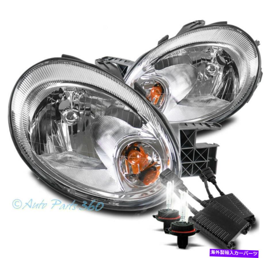 USヘッドライト 03 04 05 Dodge Neon Crystal Style ChromeヘッドライトランプW / 50W 6KキセノンHID FOR 03 04 05 DODGE NEON CRYSTAL STYLE CHROME HEADLIGHTS LAMPS W/50W 6K XENON HID【並行輸入品】