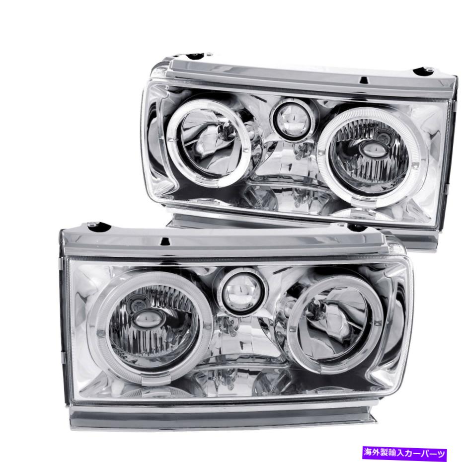 USヘッドライト 1991年から1994年のためのペアユーロクリアハローヘッドライトのセットTOYOTA FJ82ランドクルーザー Set of Pair Euro Clear Halo Headlights for 1991-1994 Toyota FJ82 Land Cruiser【並行輸入品】