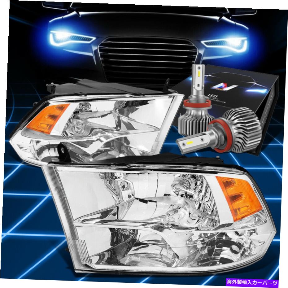 USヘッドライト FIT 2009-2018 RAM 1500/2500/3500 DS DJ信号ヘッドライトW / LEDスリムスタイルクロム Fit 2009-2018 Ram 1500/2500/3500 Ds Dj Signal Headlight W/LED Slim Style Chrome【並行輸入品】