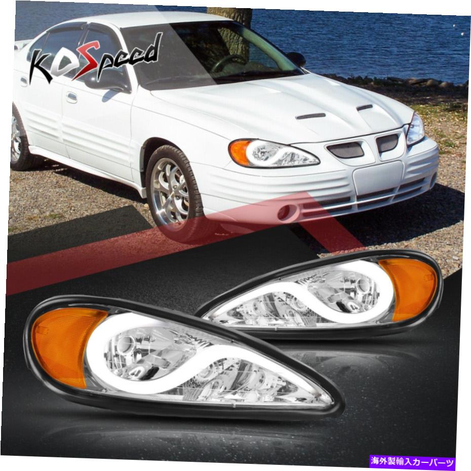 USヘッドライト （LED DRLバー）クロムハウジング琥珀色の角ヘッドライト99-05ポンティアックグランドam (LED DRL BAR) Chrome Housing Amber Corner Headlights for 99-05 Pontiac Grand Am【並行輸入品】｜Us Custom Parts Shop USDM