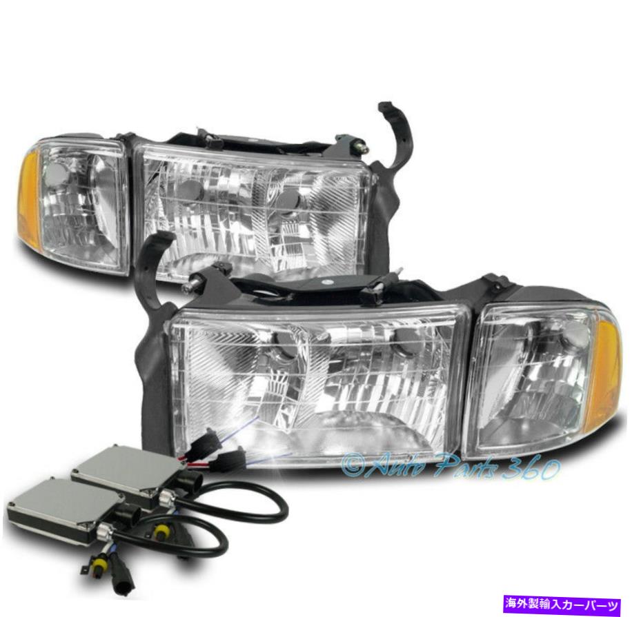 USヘッドライト 99-01 RAM 1500スポーツクロムヘッドライトW /コーナーターンシグナルランプ+ 6K HIDキット FOR 99-01 RAM 1500 SPORT CHROME HEADLIGHT W/CORNER TURN SIGNAL LAMP+6K HID KIT【並行輸入品】