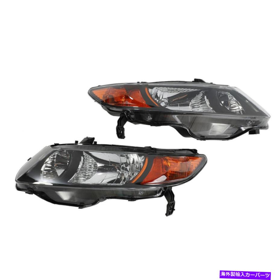 USヘッドライト 2006-2011ホンダシビッククーペ2DRヘッドライトヘッドランプブラック交換ペア For 2006-2011 Honda Civic Coupe 2Dr Headlights Head Lamps Black Replacement Pair【並行輸入品】