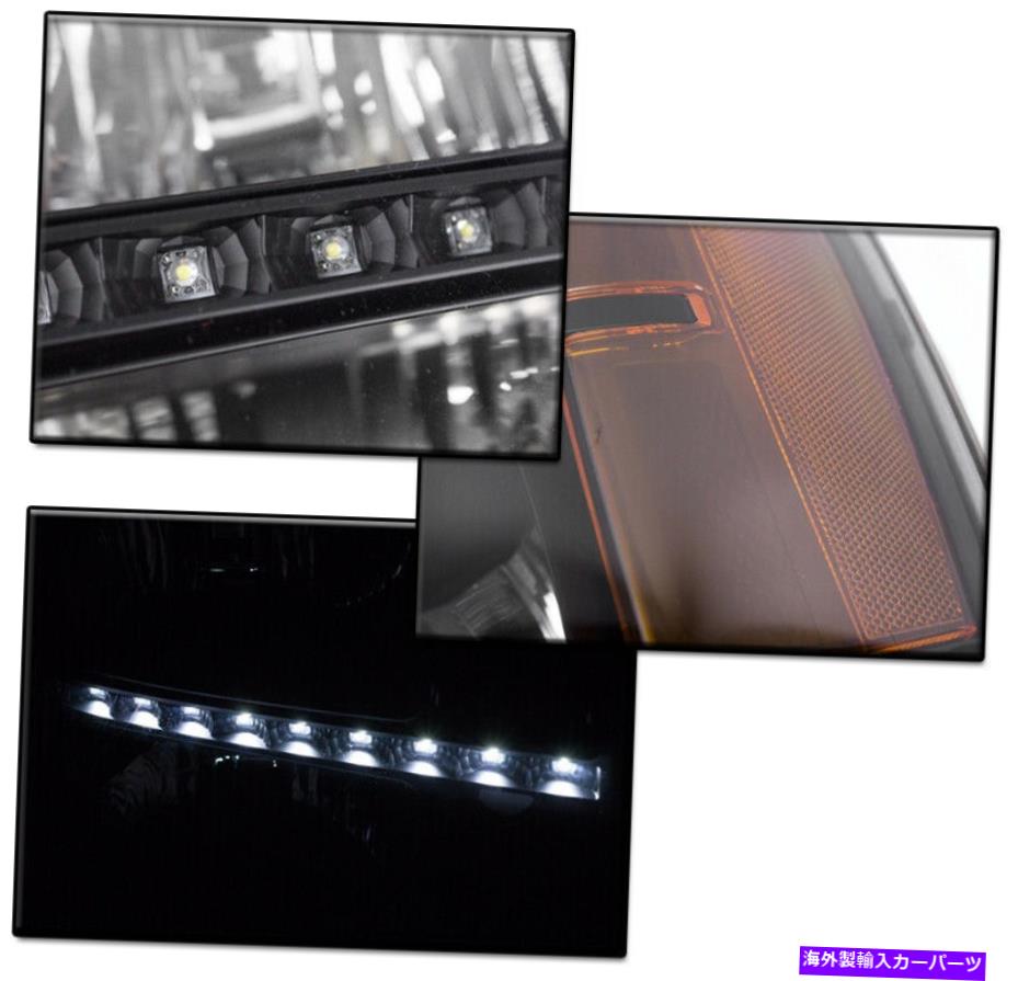 USヘッドライト 2007-2013 GMC Sierra 1500 2500 HD Denali LEDヘッドライトブラックW / LED DRLキット FOR 2007-2013 GMC SIERRA 1500 2500 HD DENALI LED HEADLIGHT BLACK W/LED DRL KIT【並行輸入品】