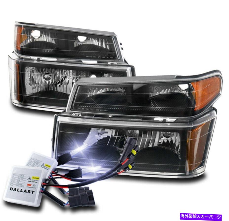 USヘッドライト 2004-2012シボレーコロラド/ GMCキャニオンブラックヘッドライトヘッドランプW / 10000K HID FOR 2004-2012 CHEVY COLORADO/GMC CANYON BLACK HEADLIGHTS HEADLAMP W/10000K HID【並行輸入品】 45,080円