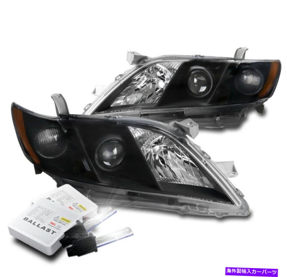 USヘッドライト 2007年2008年2009年トヨタカムリブラックプロジェクターヘッドライトヘッドランプW / 8000K HID For 2007 2008 2009 Toyota Camry Black Projector Headlights Headlamp w/8000K HID【並行輸入品】