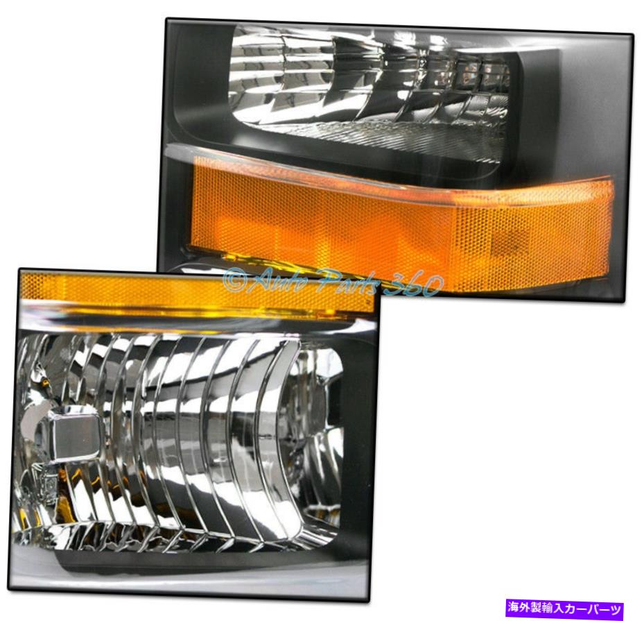 USヘッドライト 08-10フォードF250 F350スーパーデューティクリスタルヘッドライトランプブラックW / DRL LEDキット FOR 08-10 FORD F250 F350 SUPER DUTY CRYSTAL HEADLIGHTS LAMP BLACK W/DRL LED KIT【並行輸入品】