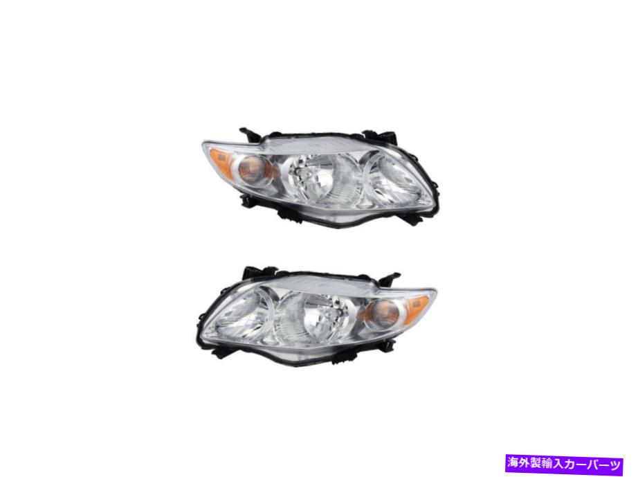 USヘッドライト 09-10トヨタカローラベース/ CE / LE / XLE USAビルド左右セット Headlight For 09-10 Toyota Corolla Base/CE/LE/XLE USA Built Left+Right Set【並行輸入品】