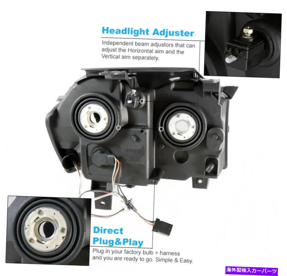 USヘッドライト 05 06 07ジープグランドチェロキーブラック/スモークヘッドライトヘッドランプW / LED DRL信号 For 05 06 07 Jeep Grand Cherokee Black/Smoke Headlight Headlamp w/LED DRL Signal【並行輸入品】