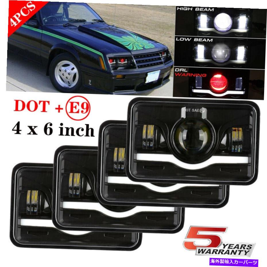 USヘッドライト Ford Mustang Ltd Thunderbird 4x6 LEDヘッドライトHi Lo Beam Red Demon LED DRL For Ford Mustang LTD Thunderbird 4x6 LED Headlights Hi Lo Beam Red Demon LED DRL【並行輸入品】
