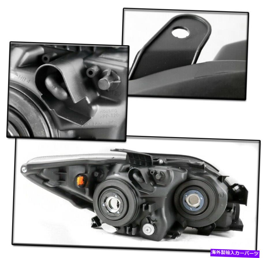 USヘッドライト 2005年2006年2007年SCION TCブラック/スモークセット交換用ヘッドライトランプW / LED DRL FOR 2005 2006 2007 SCION TC BLACK/SMOKE SET REPLACEMENT HEADLIGHT LAMP W/LED DRL【並行輸入品】