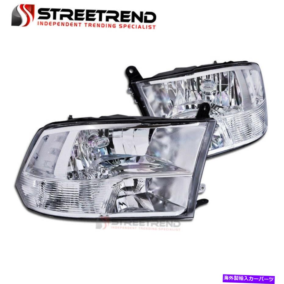 USヘッドライト 09-18ドッジRAMトラッククロームクワッドスタイルヘッドランプヘッドライト信号ランプNB For 09-18 Dodge Ram Truck Chrome Quad Style Headlamps Headlights Signal Lamps Nb【並行輸入品】