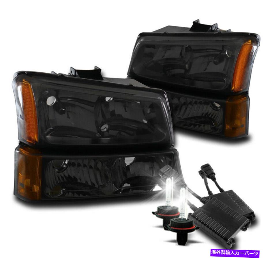 USヘッドライト 2003年から2006年Silverado Avalancheの煙/アンバーヘッドライト+バンパーランプ+ 50W 8K HID For 2003-2006 Silverado Avalanche Smoke/Amber Headlight+Bumper Lamp +50W 8K HID【並行輸入品】
