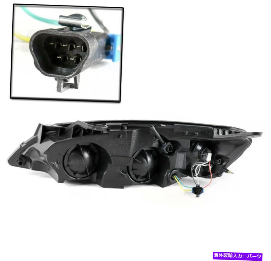 USヘッドライト 2005-2010 Pontiac G6 GTブラック/スモークヘッドライトヘッドランプ+バンパーブルーLED DRL FOR 2005-2010 PONTIAC G6 GT BLACK/SMOKE HEADLIGHTS HEADLAMP +BUMPER BLUE LED DRL【並行輸入品】